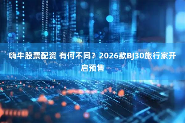 嗨牛股票配资 有何不同？2026款BJ30旅行家开启预售